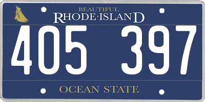 RI license plate 405397