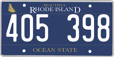RI license plate 405398