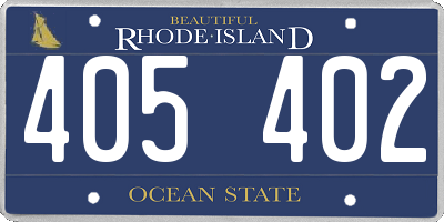 RI license plate 405402