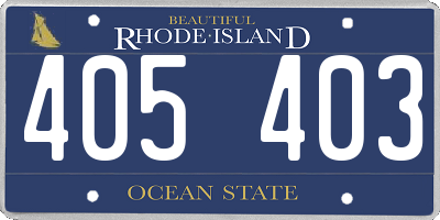 RI license plate 405403