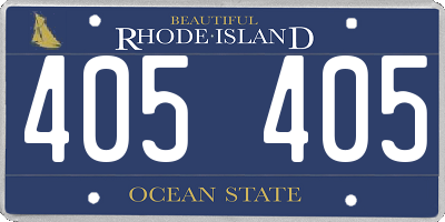 RI license plate 405405