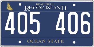 RI license plate 405406