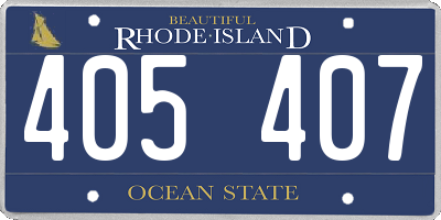 RI license plate 405407