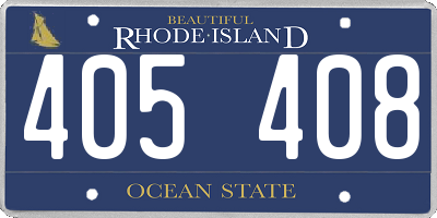 RI license plate 405408
