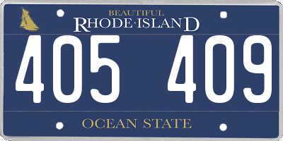 RI license plate 405409