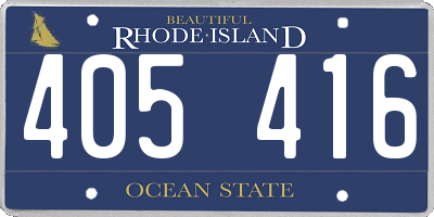 RI license plate 405416