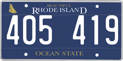 RI license plate 405419