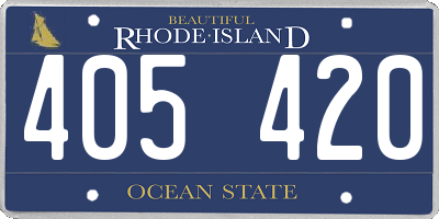 RI license plate 405420