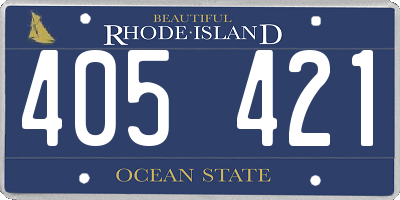 RI license plate 405421