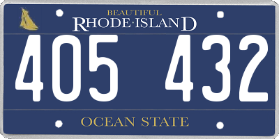 RI license plate 405432