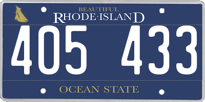 RI license plate 405433