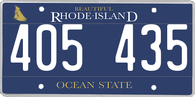 RI license plate 405435