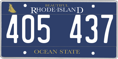 RI license plate 405437