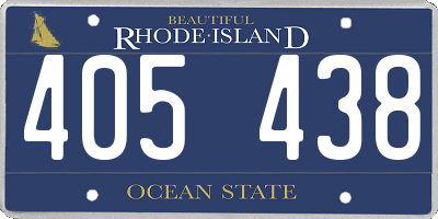 RI license plate 405438