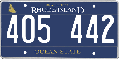 RI license plate 405442