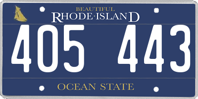 RI license plate 405443