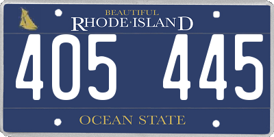 RI license plate 405445