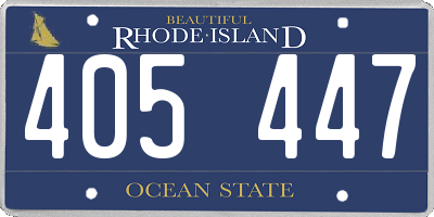 RI license plate 405447