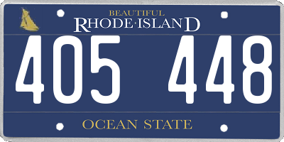 RI license plate 405448