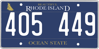 RI license plate 405449