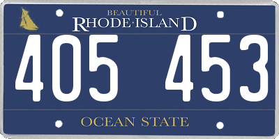 RI license plate 405453