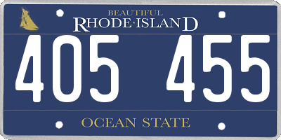 RI license plate 405455
