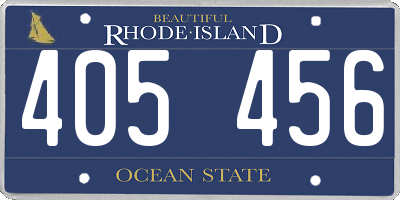 RI license plate 405456