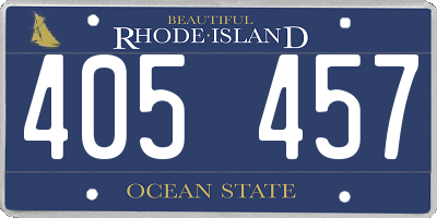 RI license plate 405457