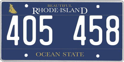 RI license plate 405458