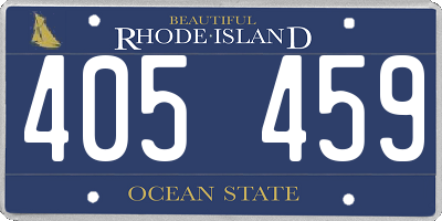 RI license plate 405459