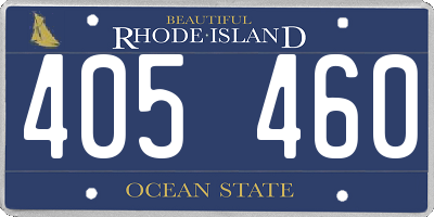 RI license plate 405460