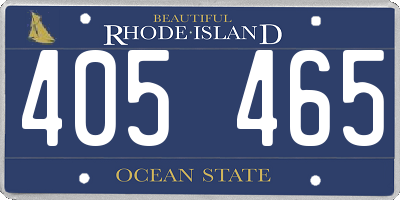 RI license plate 405465