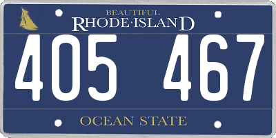 RI license plate 405467