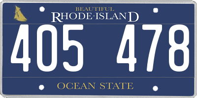 RI license plate 405478