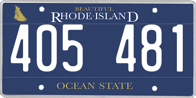 RI license plate 405481