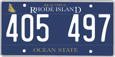 RI license plate 405497