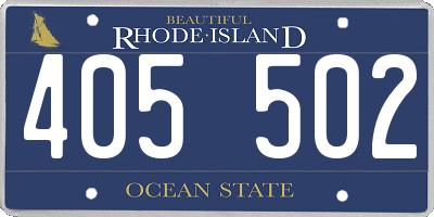 RI license plate 405502