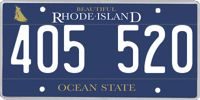 RI license plate 405520
