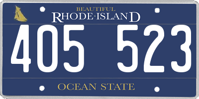 RI license plate 405523