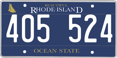 RI license plate 405524