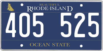 RI license plate 405525