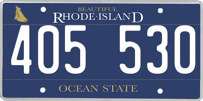 RI license plate 405530