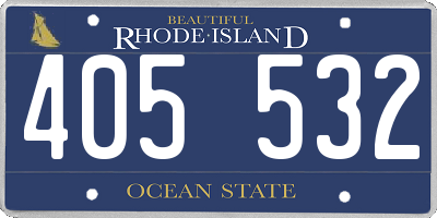 RI license plate 405532