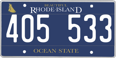 RI license plate 405533