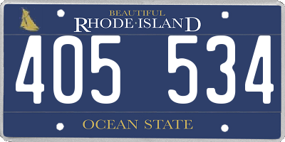 RI license plate 405534
