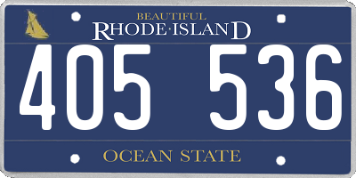 RI license plate 405536