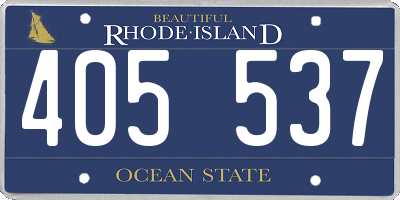 RI license plate 405537