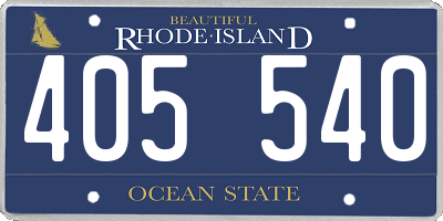 RI license plate 405540