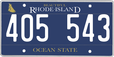 RI license plate 405543