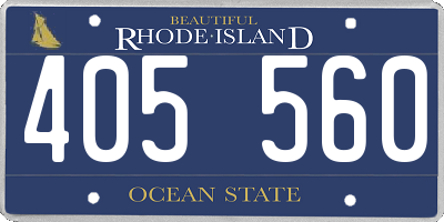RI license plate 405560
